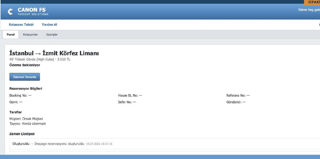 Canon FS order tracking timeline